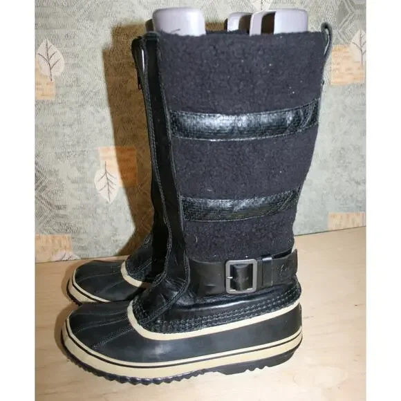 Sorel Helen of Tundra Black Leather& Wool Winter Boots 9 / 41 1/3 - Picture 3 of 7
